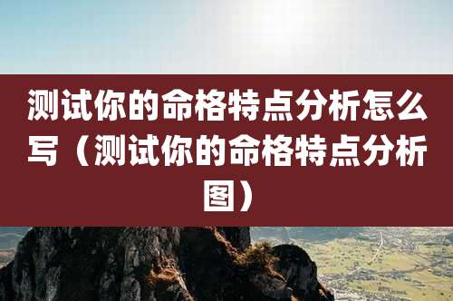 测试你的命格特点分析怎么写（测试你的命格特点分析图）