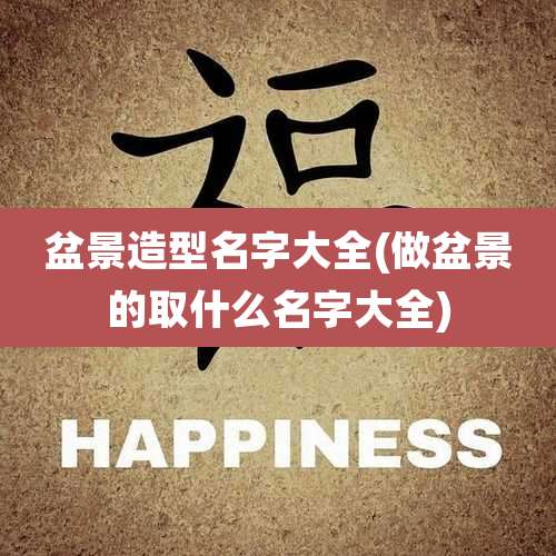 盆景造型名字大全(做盆景的取什么名字大全)