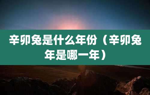辛卯兔是什么年份（辛卯兔年是哪一年）