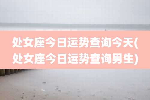 处女座今日运势查询今天(处女座今日运势查询男生)