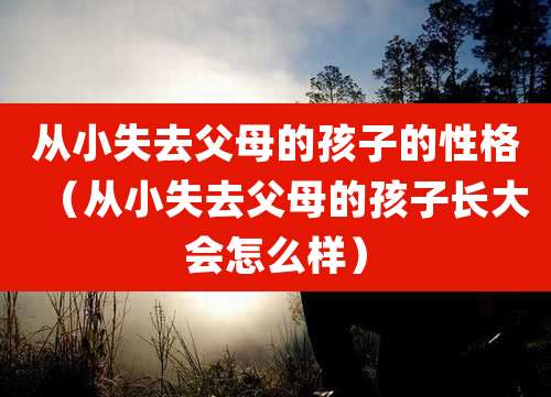 从小失去父母的孩子的性格（从小失去父母的孩子长大会怎么样）