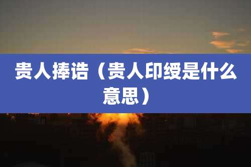 贵人捧诰（贵人印绶是什么意思）