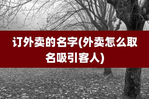 订外卖的名字(外卖怎么取名吸引客人)