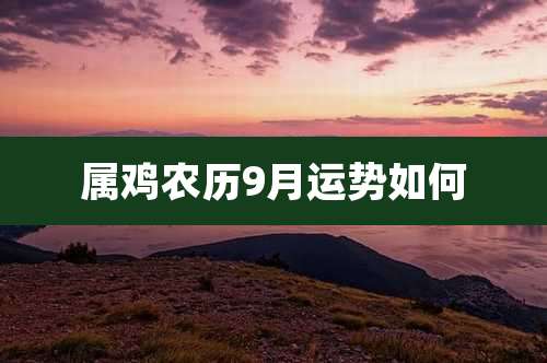 属鸡农历9月运势如何