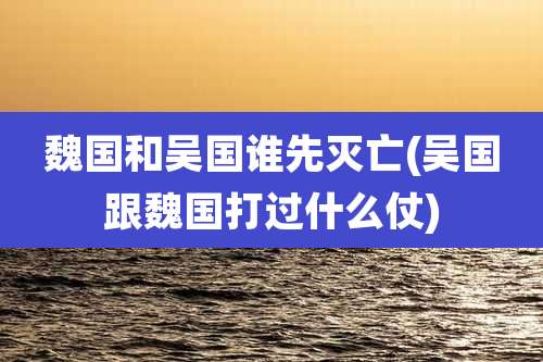 魏国和吴国谁先灭亡(吴国跟魏国打过什么仗)