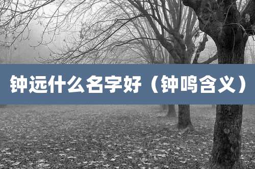 钟远什么名字好（钟鸣含义）