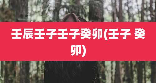 壬辰壬子壬子癸卯(壬子 癸卯)