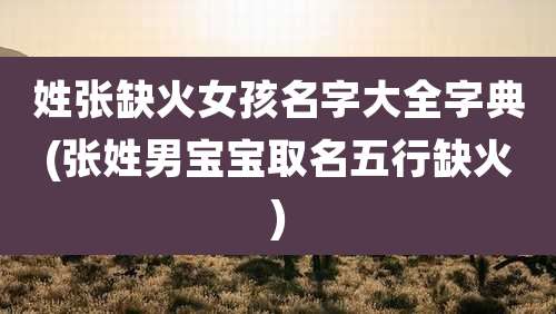 姓张缺火女孩名字大全字典(张姓男宝宝取名五行缺火)