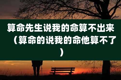 算命先生说我的命算不出来（算命的说我的命他算不了）