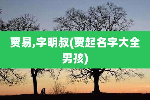 贾易,字明叔(贾起名字大全男孩)