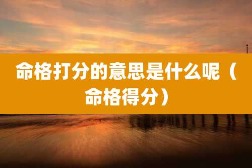 命格打分的意思是什么呢（命格得分）