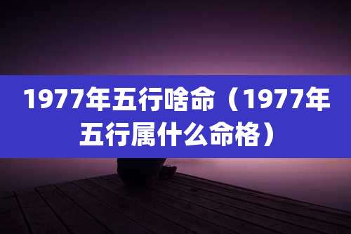 1977年五行啥命（1977年五行属什么命格）