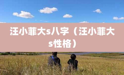 汪小菲大s八字（汪小菲大s性格）