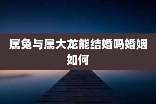 属兔与属大龙能结婚吗婚姻如何