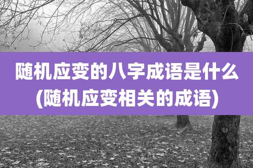 随机应变的八字成语是什么(随机应变相关的成语)