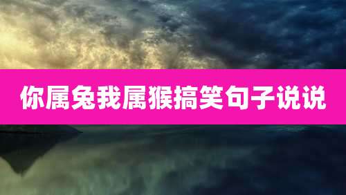 你属兔我属猴搞笑句子说说