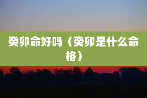 癸卯命好吗（癸卯是什么命格）