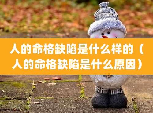 人的命格缺陷是什么样的(人的命格缺陷是什么原因)