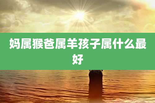 妈属猴爸属羊孩子属什么最好