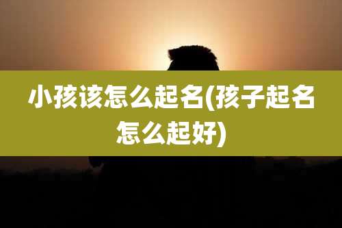 小孩该怎么起名(孩子起名怎么起好)
