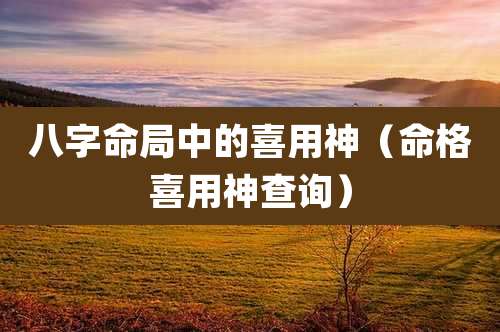 八字命局中的喜用神（命格喜用神查询）