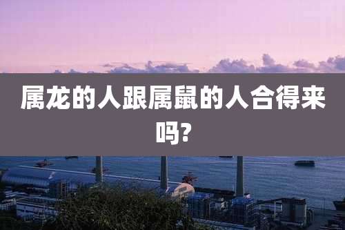 属龙的人跟属鼠的人合得来吗?