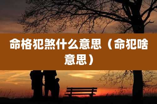命格犯煞什么意思（命犯啥意思）