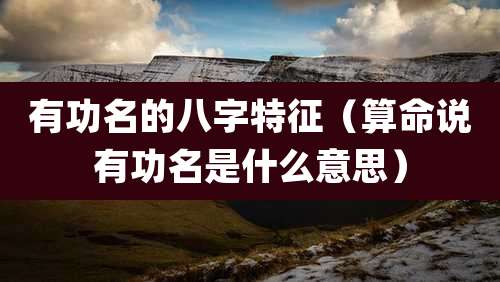 有功名的八字特征（算命说有功名是什么意思）