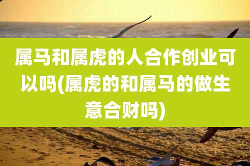 属马和属虎的人合作创业可以吗(属虎的和属马的做生意合财吗)