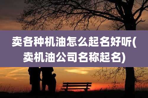 卖各种机油怎么起名好听(卖机油公司名称起名)