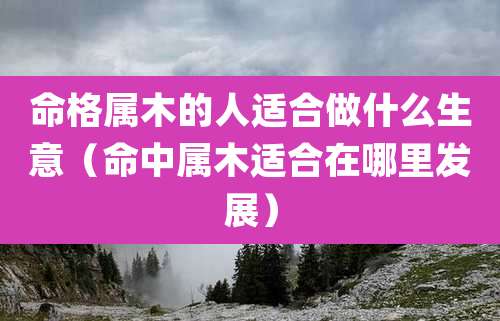 命格属木的人适合做什么生意（命中属木适合在哪里发展）