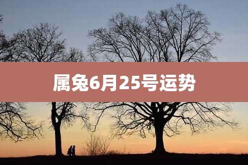 属兔6月25号运势