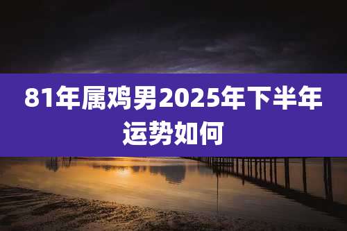 81年属鸡男2025年下半年运势如何