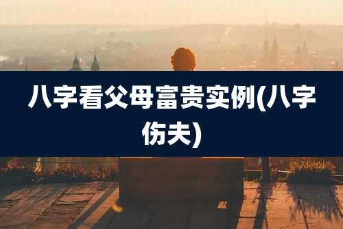 八字看父母富贵实例(八字伤夫)
