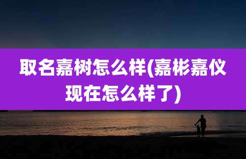 取名嘉树怎么样(嘉彬嘉仪现在怎么样了)