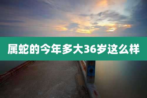 属蛇的今年多大36岁这么样