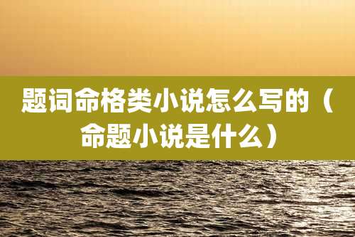 题词命格类小说怎么写的（命题小说是什么）