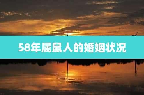 58年属鼠人的婚姻状况