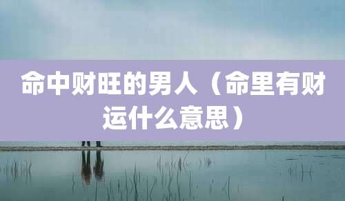 命中财旺的男人（命里有财运什么意思）