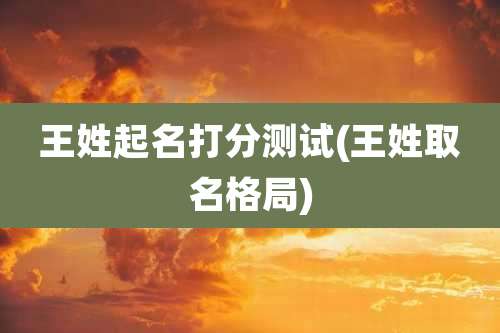王姓起名打分测试(王姓取名格局)
