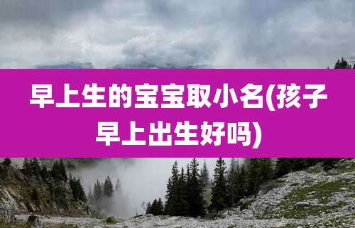早上生的宝宝取小名(孩子早上出生好吗)