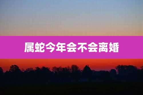 属蛇今年会不会离婚