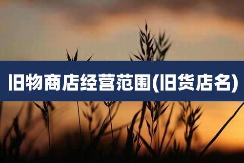 旧物商店经营范围(旧货店名)