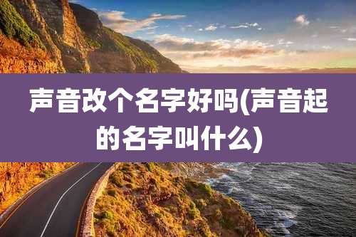 声音改个名字好吗(声音起的名字叫什么)