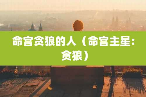 命宫贪狼的人（命宫主星: 贪狼）