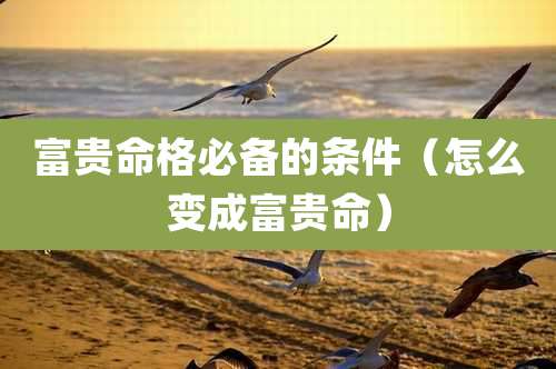 富贵命格必备的条件（怎么变成富贵命）