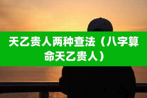 天乙贵人两种查法（八字算命天乙贵人）
