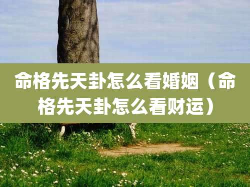 命格先天卦怎么看婚姻（命格先天卦怎么看财运）