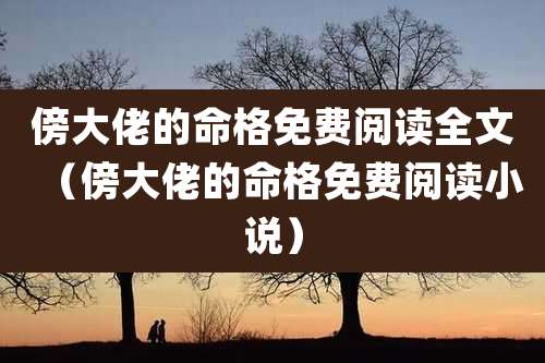 傍大佬的命格免费阅读全文（傍大佬的命格免费阅读小说）