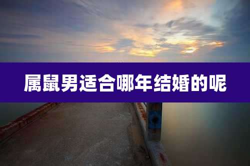 属鼠男适合哪年结婚的呢